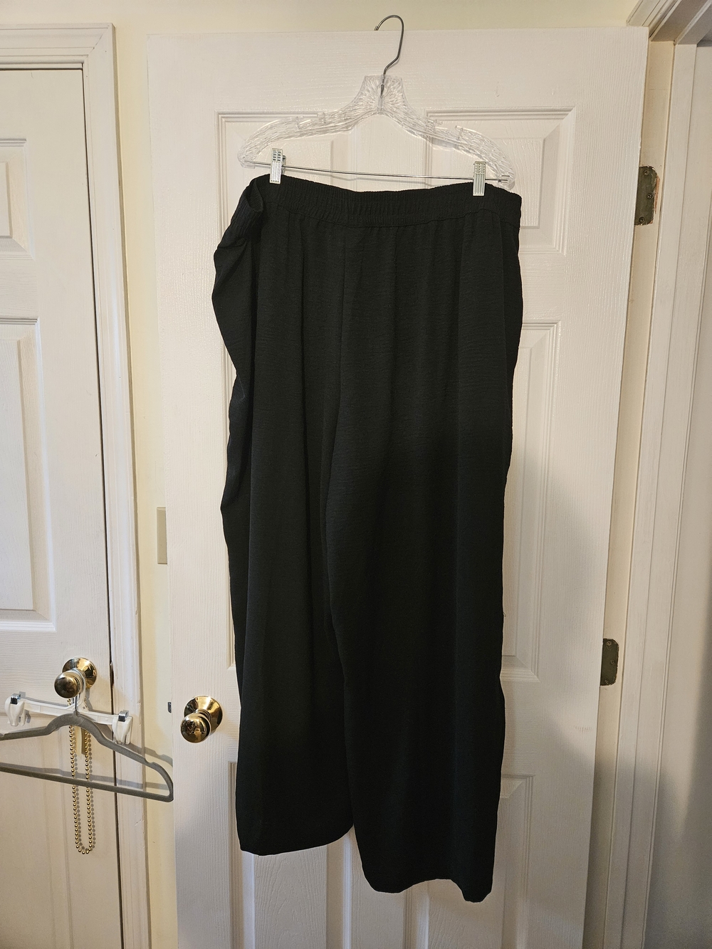 Tribal Black Wide-Leg Pull-On Pants